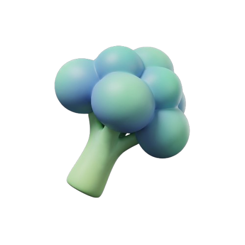 Broc the broccoli character from Foodie Fun World, representing dietary fiber, cruciferous vegetables, and digestive health