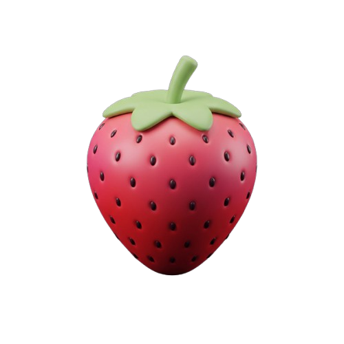 Berry the strawberry character from Foodie Fun World, representing antioxidants, flavonoids, and cell protection